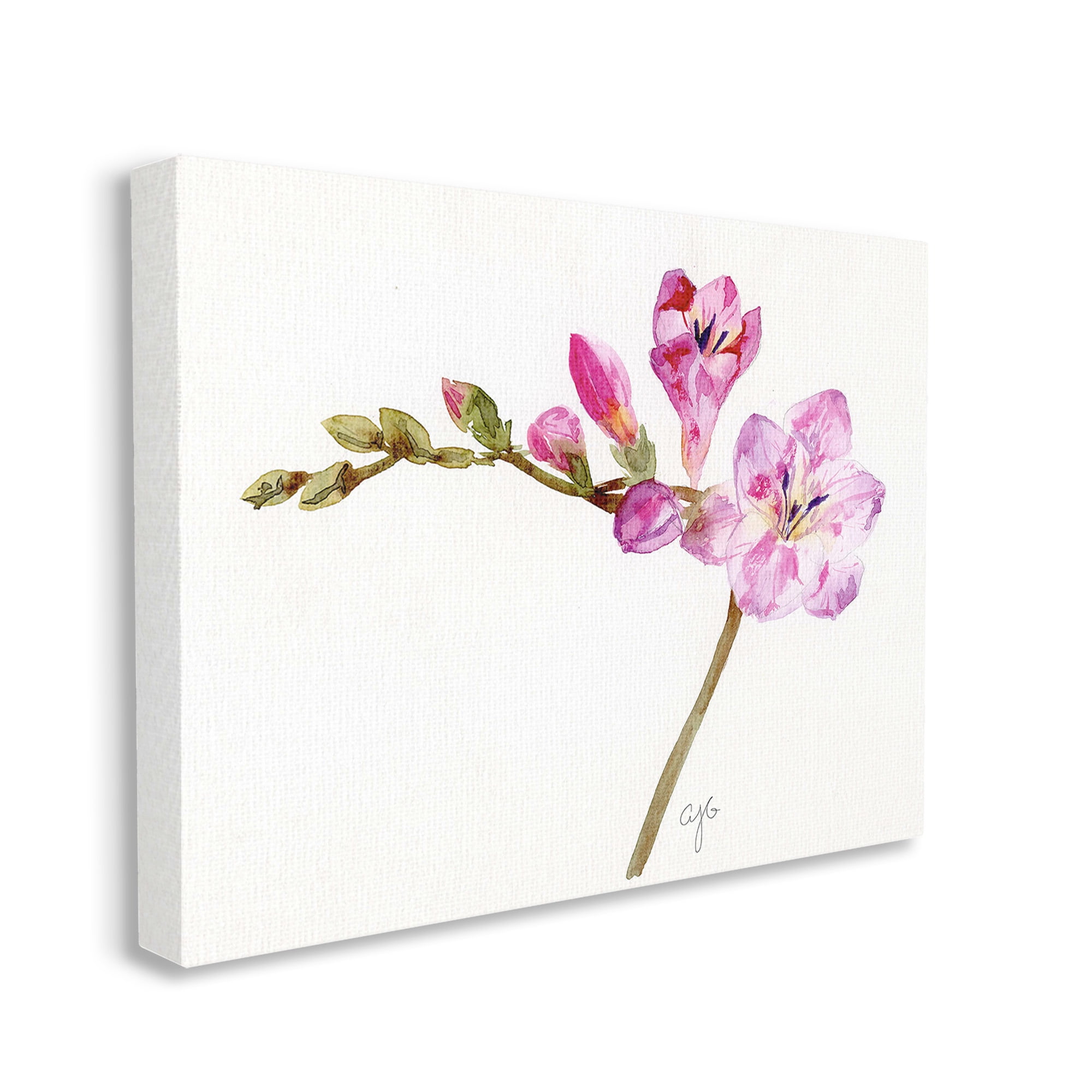 Stupell Industries Orchid Flower Sprig Botanical & Floral Painting Gallery Wrapped Canvas Art Print Wall Art, 20 x 16