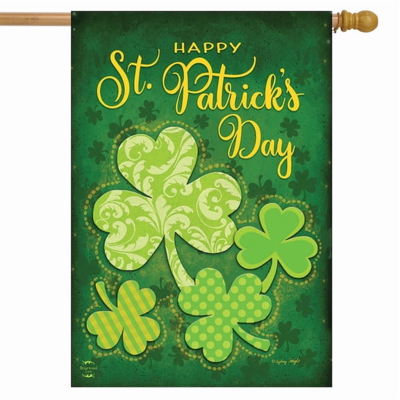 Briarwood Lane Lucky Shamrocks House Flag