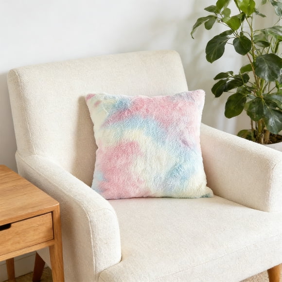 Funda De Almohada De Poliéster Con Efecto Tie-Dye Juego de 1 funda de almohada iridiscente de piel de conejo con efecto tie-dye para sofá o dormitorio, sin relleno JASKFLY