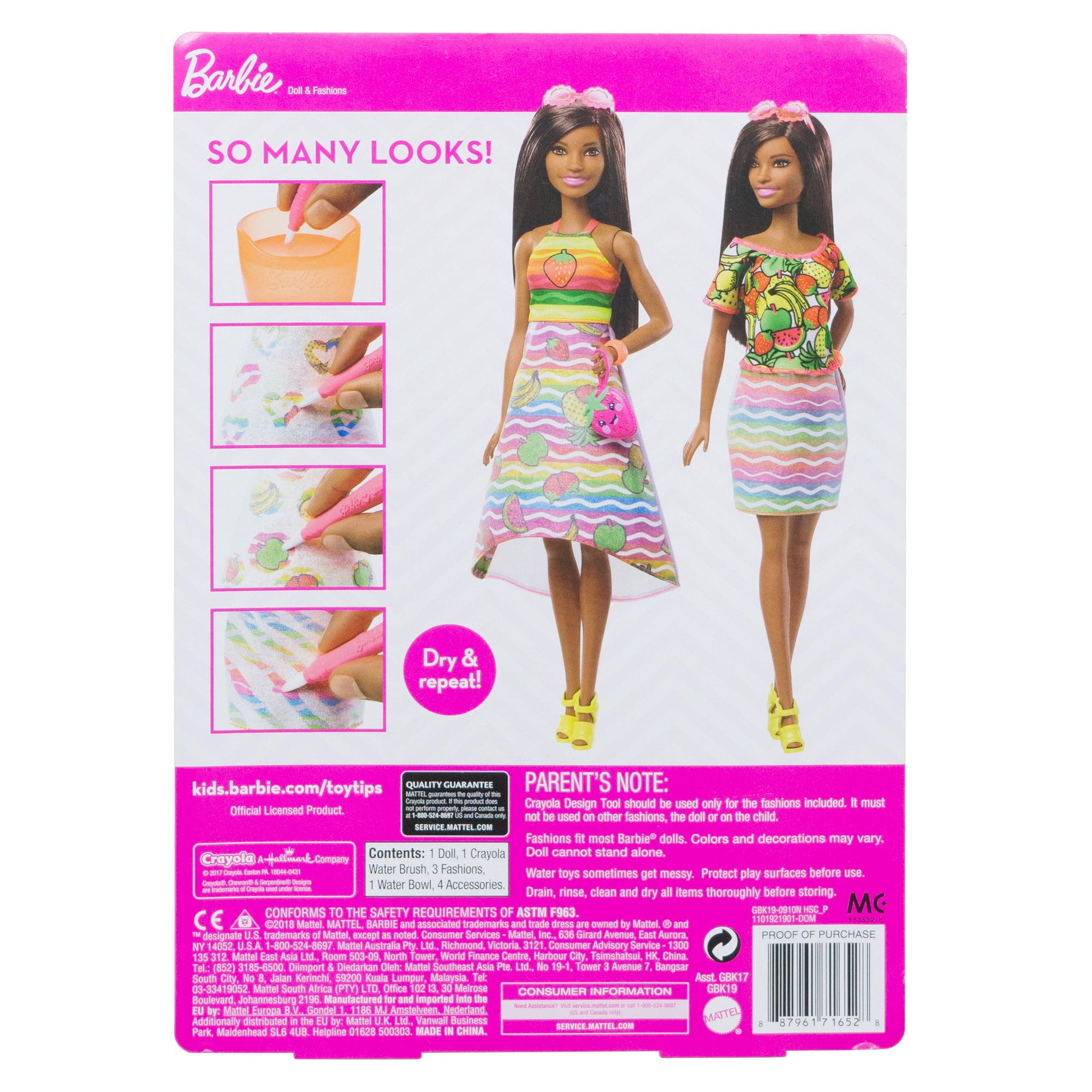 barbie crayola rainbow fruit surprise