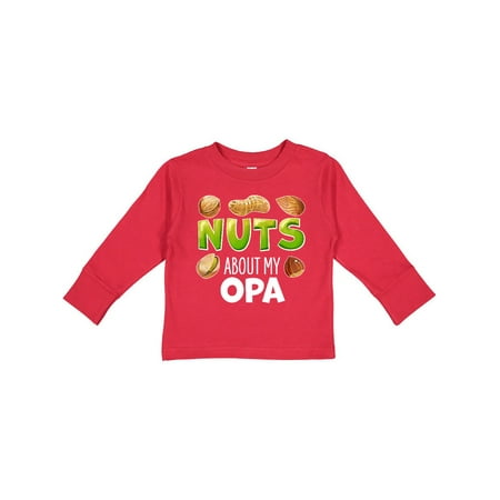 

Inktastic Nuts About My Opa Peanut Almond Pistachio Gift Toddler Boy or Toddler Girl Long Sleeve T-Shirt