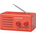 thumbnail image 1 of Portable AM FM Radio, Built-in Speaker, Headphone Jack, Supports USB Power Supply, Red, 1 of 5