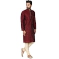 thumbnail image 3 of SKAVIJ Men's Kurta Pajama Set for Men Indian Traditional Wear Party Dress Red M, 3 of 6
