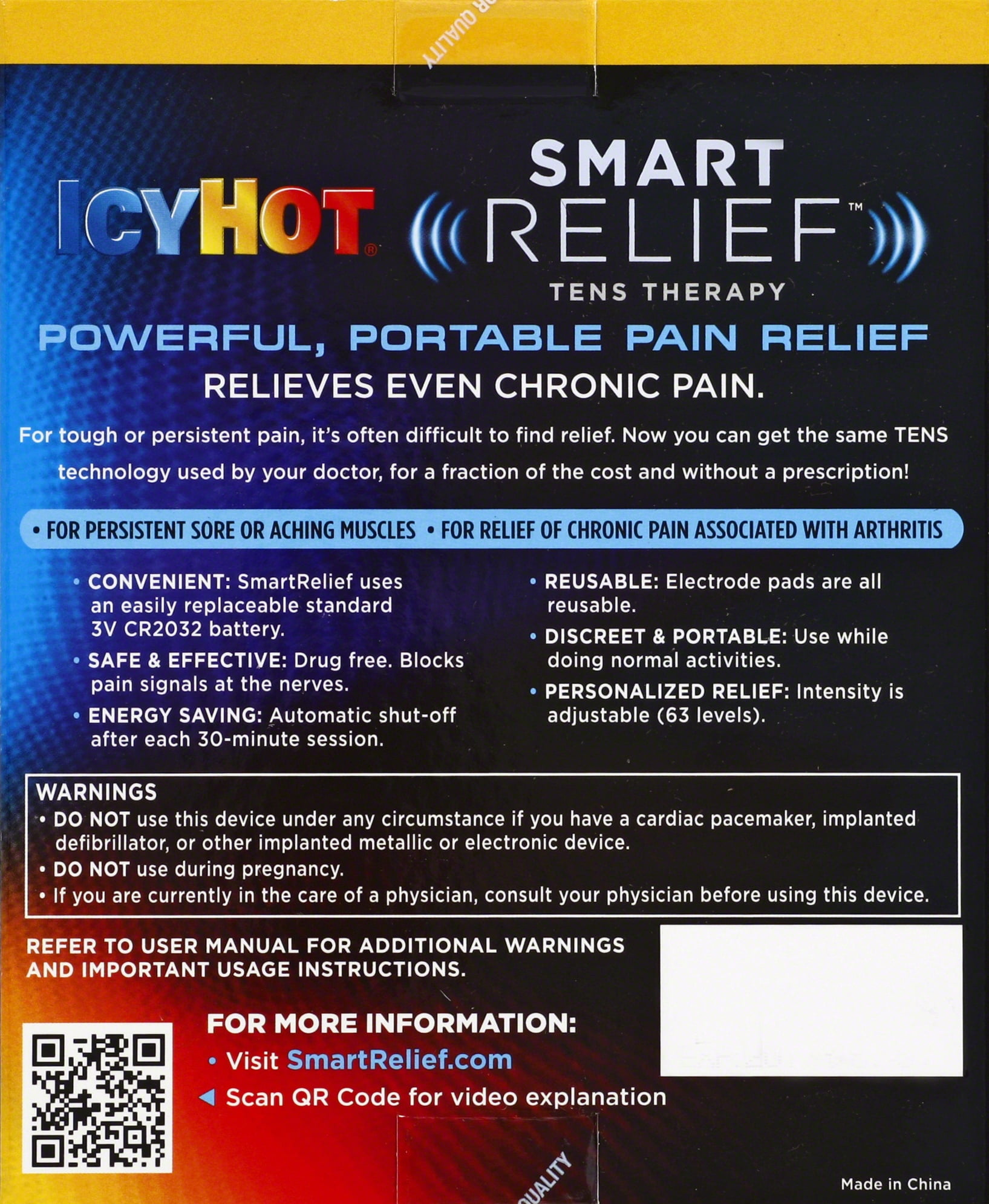 Icy Hot Smart Relief Tens Therapy Knee and Shoulder Refill Pads, 2ct