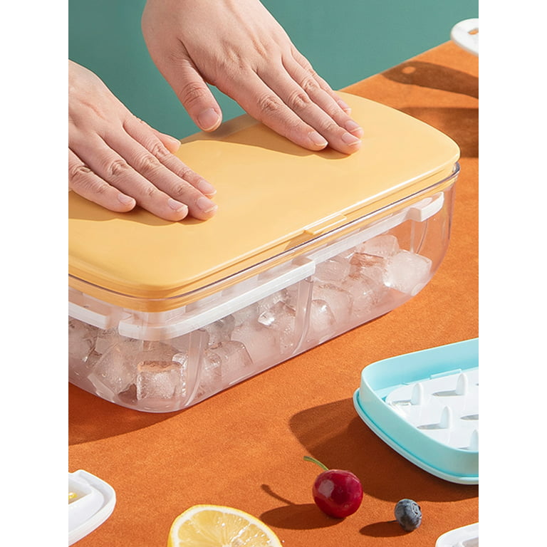 Large Ice Cube Maker Mold Square Kitchen Jelly Mould With Lid Ice