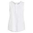 thumbnail image 2 of Time and Tru Women's Henley Tank Top with Fashion Raw Edge Detail, 2 of 5