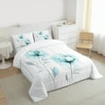 thumbnail image 3 of jejeloiu Rustic Flower Bedding Comforter Set,Watercolor Ink Painting Twin Comforter Sets,Cyan White Bedding Set For Girls Kids,Microfiber Bedroom Decor Reversible,2-Piece, 3 of 8
