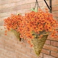 thumbnail image 4 of Artificial Fall Flowers for Outdoors, 20 Bundles Faux Plants No Fade Plastic Shrubs Autumn Decor Farmhouse Home Garden Thanksgiving (Fall Orange), 4 of 5