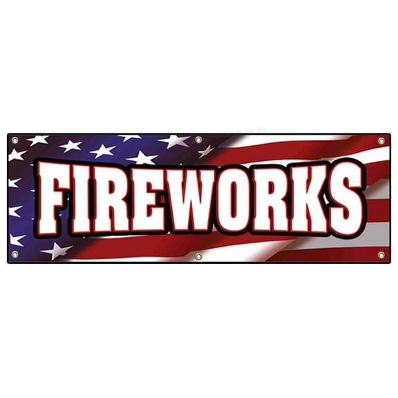SignMission B-72 Fireworks 24 x 72 in. Fireworks Banner Sign