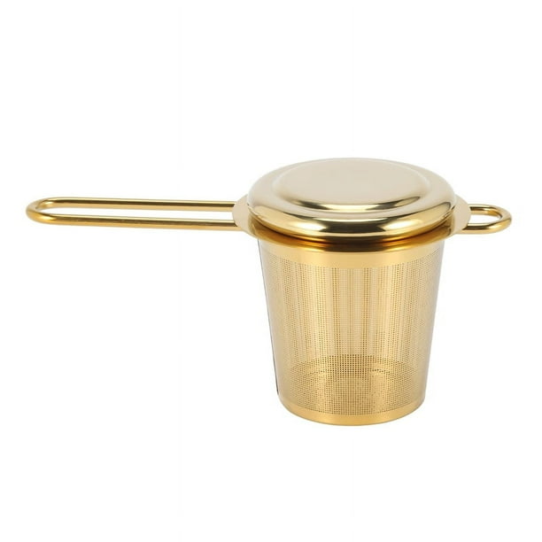 Colador de Té de Hoja de Té Colador de Té de Barril Dorado Juego de Té