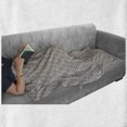 thumbnail image 6 of Retro Soft Flannel Fleece Blanket, Vintage Composition with Swirls and Curlicues Ornamental Arrangement Damask, Cozy Plush for Indoor and Outdoor Use, 70" x 90", Beige and Purpleblue, by Ambesonne, 6 of 6