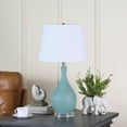 thumbnail image 6 of 28" Aqua Hammered Urn Table Lamp With White Tapered Drum Shade, 6 of 6