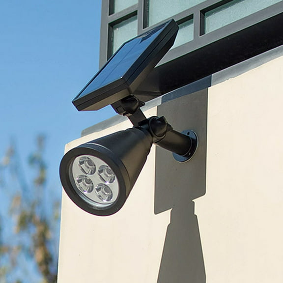 WHAMVOX 4 LEDs Solar Spotlight Flood Lights Outdoor Solar Powered Garden Lawn Yard Lights Wall Lamp Landscape Street Pathway Lighting with Solar Panel LED 7 Color in One