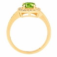 thumbnail image 2 of 1.335 ct Round Cut Natural Peridot with Simulated Diamond Halo Accents 18K Yellow Gold Womens Engagement Ring, 2 of 5