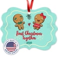 thumbnail image 7 of Soul Décor 2020 Ornament, First Christmas Together 2020 Ornament, Large 3.75" Rectangle Metal Ornament, Velvet Pouch Included, 7 of 7