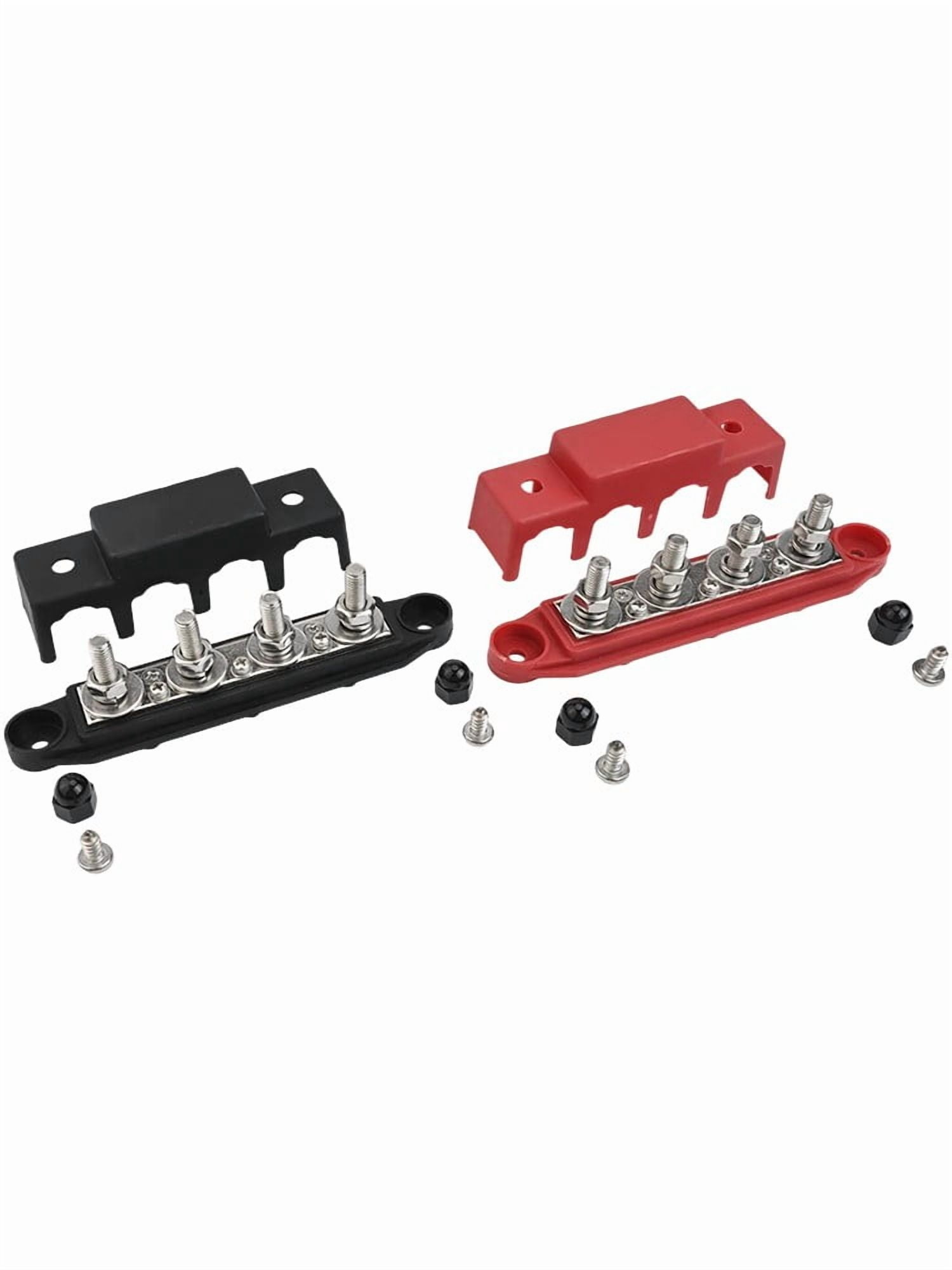 2pcs 12V-48V DC busbar distribution block 250A BusBar with 4 x M8 terminal bolts