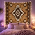 thumbnail image 2 of Geometric Diamond on Golden Field, Cozy Rustic for Decor Enthusiasts, Southwestern Tribal Art Wall Decor, Housewarming Gift, Tapestry Wall Hanging for Living Room and Bedroom, 2 of 7