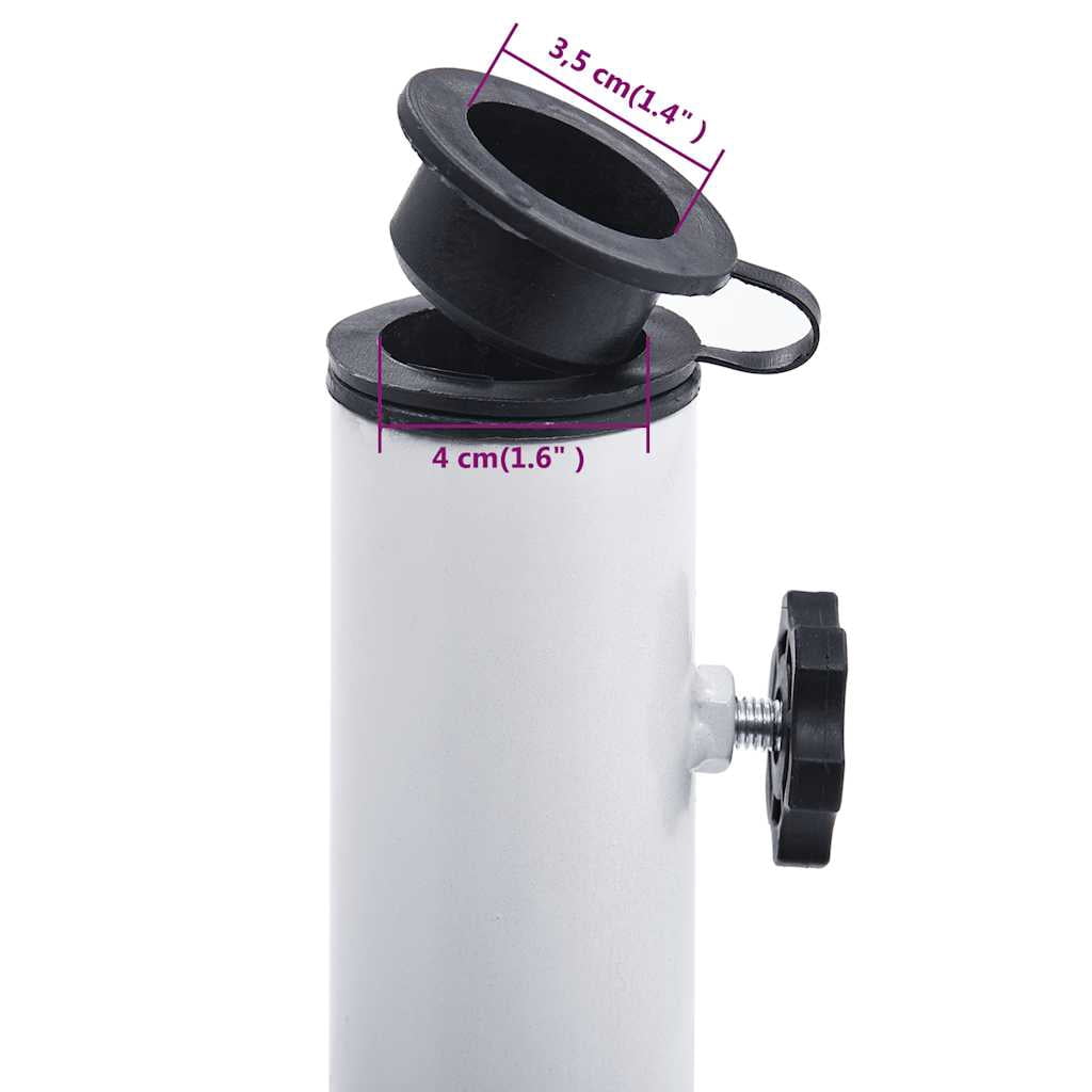 vidaXL White Cast Iron Patio Umbrella Base 1 Piece 26.5 lbs Parasol Stand for 1.4 1.5 1.9 in Poles