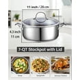 thumbnail image 2 of Cooks Standard Dutch Oven Casserole with Glass Lid, 7-Quart Classic Stainless Steel Stockpot, Silver, 2 of 7