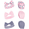 Hudson Baby Unisex Cotton Headband and Scratch Mitten Set