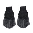 thumbnail image 2 of 1 Pair Tassel Link Chain Epaulet Decorative Shoulder Brooch Boards Badge Vintage Costume Accessory Women Men Shoulder Epaulette for Banquets Black, 2 of 8