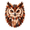 13# (Owl|Brown), variant on Autumn Halloween Quilted Fabric Wall Hanging Wreath Featuring Ghost and Printed Leaves, Decor for Entryway Porch Front Door Indoor Space
