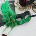 thumbnail image 5 of Honeeladyy Masquerade Masks for Women Men, Mardi Gras Mask, Christmas Masks with Elegant Feather, Half Face Masks for Masquerade Ball Carnival Party, Halloween, Performance, Green, 5 of 5