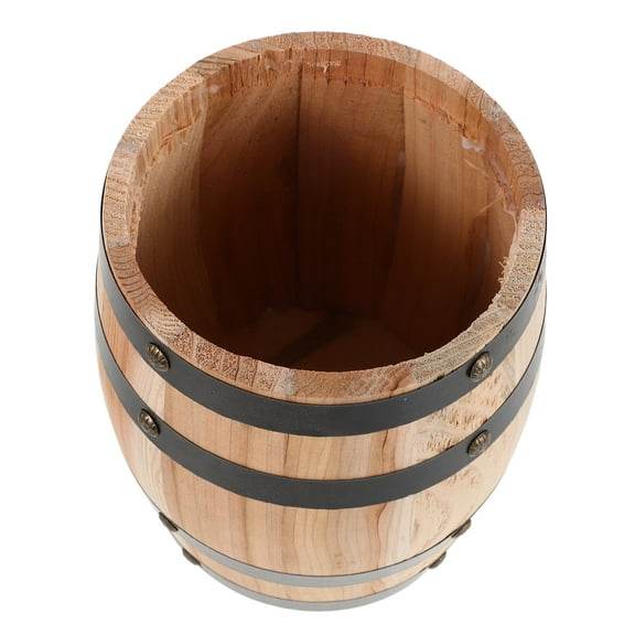 OUNONA Retro Wooden Utensil Holder Beige Vintage Aesthetic Desktop Storage