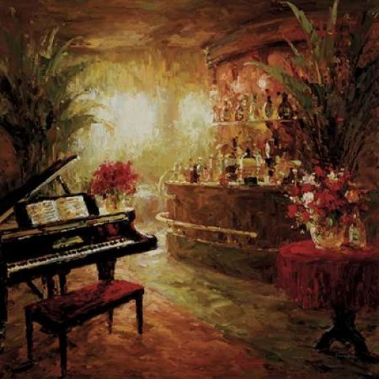 Illuminated Lounge Canvas Art - Foxwell (24 x 24)