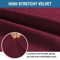 thumbnail image 2 of H.VERSAILTEX Thick Stretch Velvet Sofa Slipcover, One-Piece 3-Seater Non-Slip Elastic Bottom Furniture Protector for Living Room, Burgundy, 2 of 6