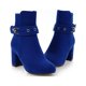 thumbnail image 4 of NECHOLOGY Botas Mujer Adulto Femenino Zapatos Botines mujer Botas de tacón grueso con cremallera lateral decorativa con hebilla de cinturón de ante sólido a la moda para mujer (Blue, 8), 4 of 7