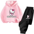 thumbnail image 3 of Conjuntos de sudaderas con capucha Conjunto de ropa para niños Ropa de Hello Kitty para niños Ropa para niñas Tops Pantalones Trajes de 4 a 14 años Trajes con capucha Suéter, 3 of 4