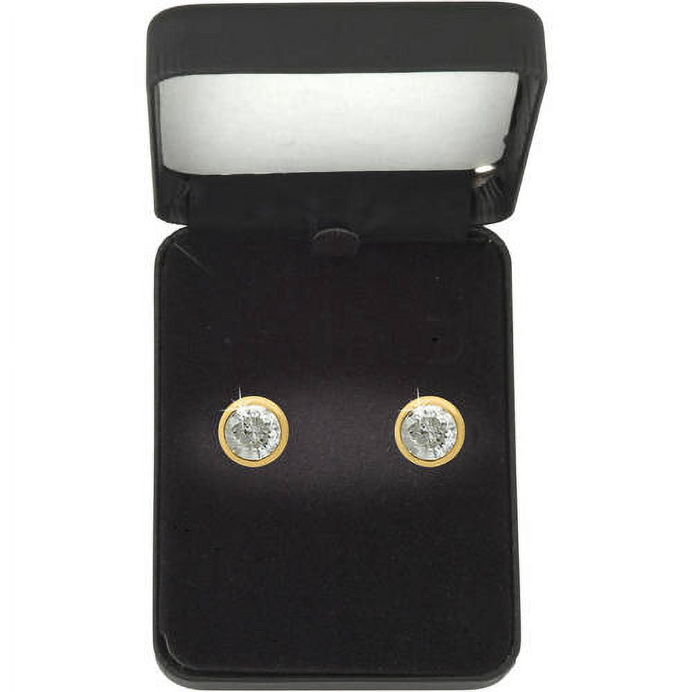 1-1/2 Carat T.W. Round Diamond 14kt Yellow Gold Bezel Stud Earrings, IGL Certified, Comes in a Box