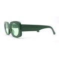 thumbnail image 3 of Womens Mod Chunky Plastic Rectangle Oval Lens Minimal Sunglasses All Green, 3 of 4