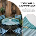 thumbnail image 4 of Turquoise Marble Round Fitted Tablecloth with Elastic Edge, Waterproof Table Cloth Table Cover for 36"-44" Tables, Abstract Modern Art Marble Crack Tablecloths for Dining Picnic Indoor Outdoor, 4 of 9