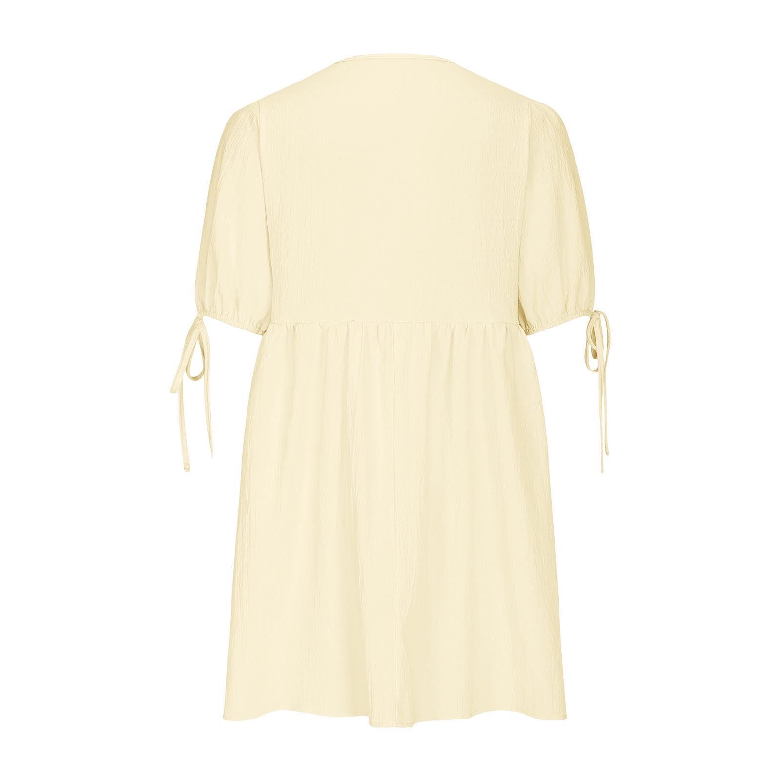 LVHAOGJOB Dress for Women Flowy A Line Mini Dress Sleeveless Graphic Yellow Boho Summer Ladies Sundress Swing