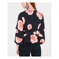 thumbnail image 2 of BAR III Womens Navy Floral V Neck Wrap Top  Size: M, 2 of 2