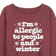 thumbnail image 3 of Instant Message - Winter - I'm Allergic To People & Winter - Women's Lightweight French Terry Long Sleeve Shirt, 3 of 6