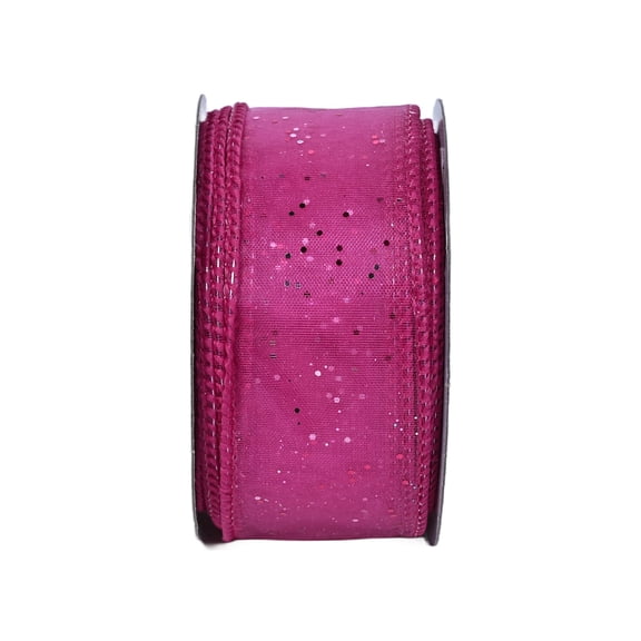 Gwen Studios 1.5" Glitter Hot Pink Wire Ribbon, 3 yards