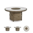 thumbnail image 3 of Bowery Hill Contemporary Beige Wicker / Rattan Fire Pit Table, 3 of 9