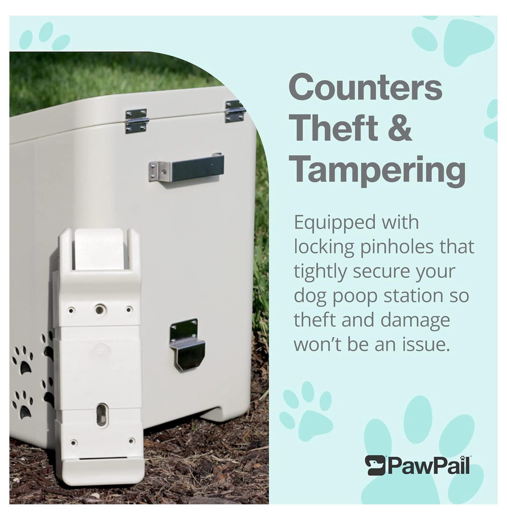 Pet Waste Station Mount - Indoor Outdoor Dog Poop Bag Dispenser Holder Kit - Wall & Post Mounting Bracket - Compatible with Most Trash Cans - Secure & Space Saving