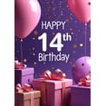 thumbnail image 4 of Happy 14th Birthday Celebration Backdrop Background Banner Party Supplies Decoration Photography Props Gift Balloon Décor, 4 of 8
