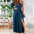 thumbnail image 4 of Vestido de cuello sesgado de manga larga informal cómodo de moda para mujer Pompotops  hdfakjf9027, 4 of 9