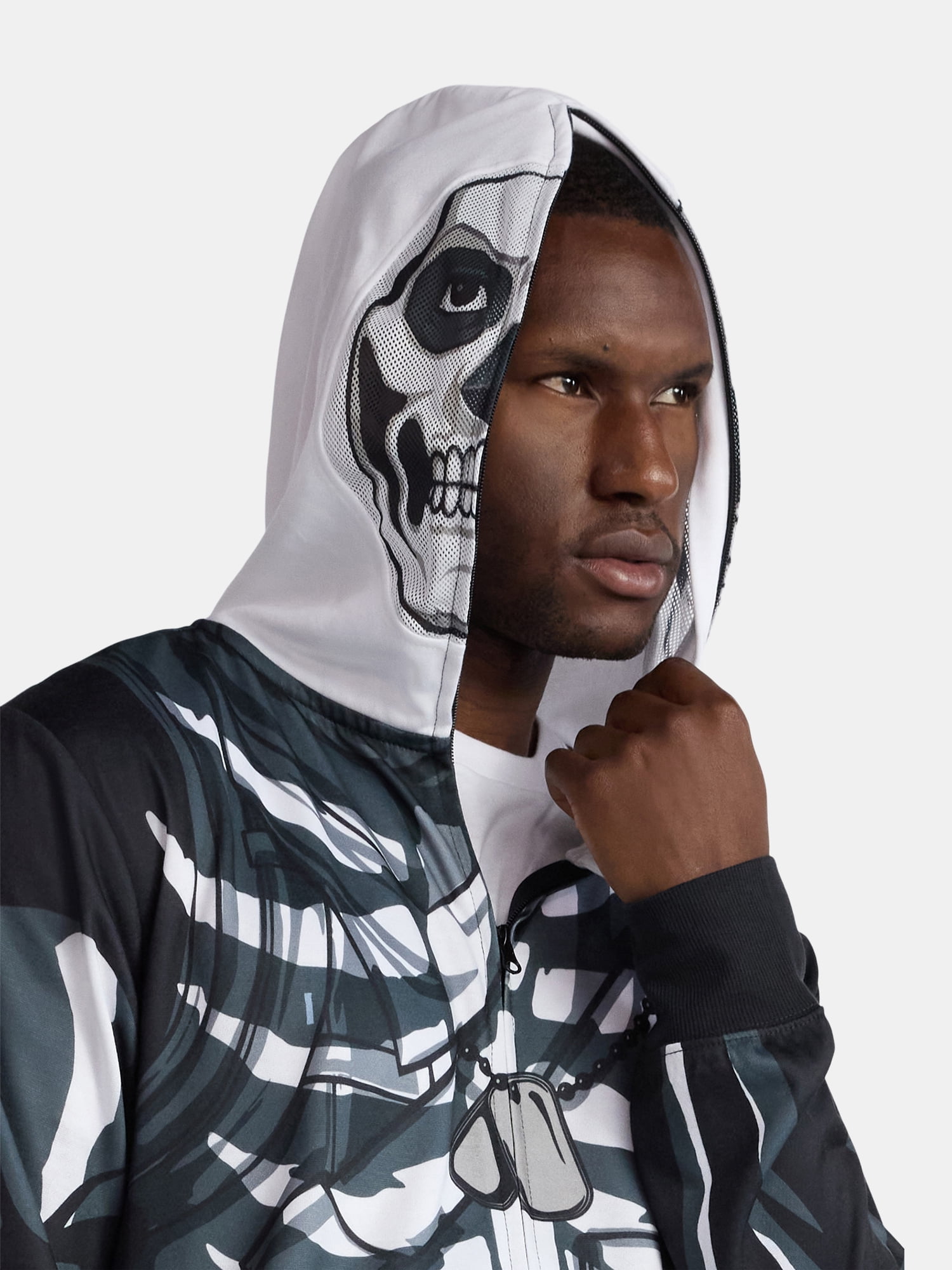 Fortnite, Men's & Big Men's Halloween Cosplay Hoodie, Skull Trooper, Sizes S-3XL