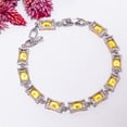 thumbnail image 5 of Citrine, CZ 925 Sterling Silver Adjustable Bracelet 7-8" B14013, Gift for her, 5 of 6