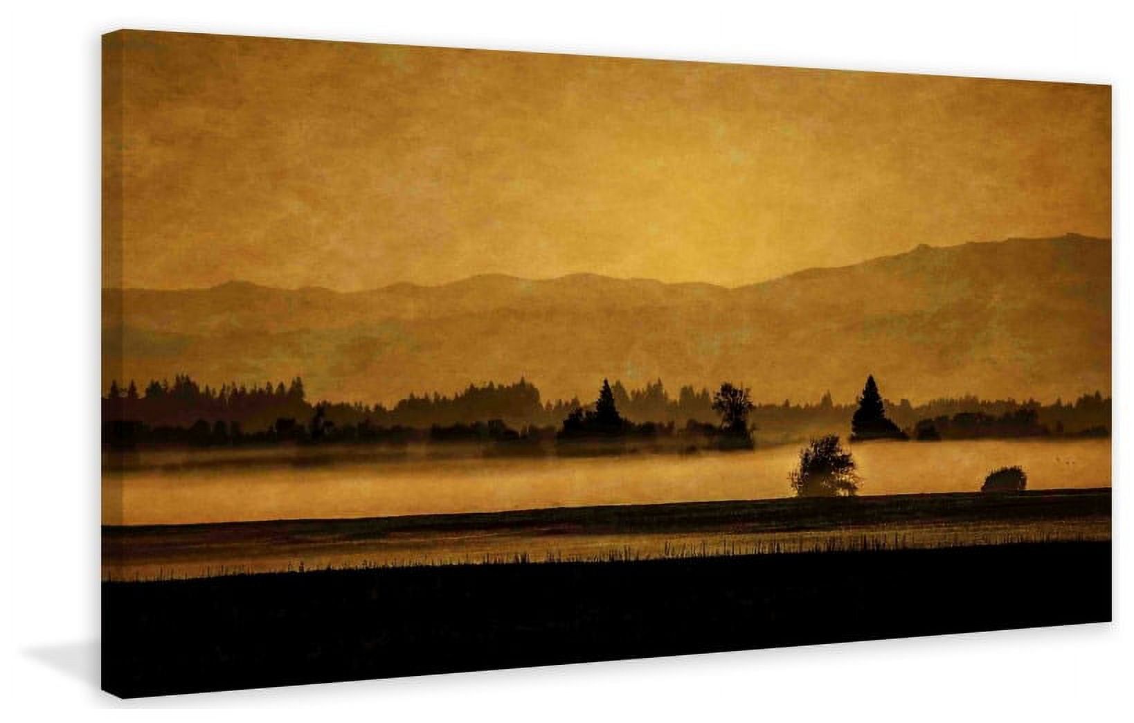 Marmont Hill 'Soft Blanket Of Fog' by Don Schwartz Painting Print on Wrapped Canvas