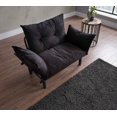 thumbnail image 4 of Loveseat with Metal Frame,Modern Small Couch with Tufted Upholstered Fabric,Comfy Couches for Living Room, Leisure Furniture with adjustable Backrest  for Dorm,Office,and Apartment,Black, 4 of 7