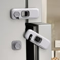thumbnail image 1 of Paquete de 5 cerraduras para refrigerador a prueba de niños, cerraduras para refrigerador para niños con almohadillas adhesivas adhesivas, cerraduras de seguridad para puertas, refrigerador RV, cerra, 1 of 5
