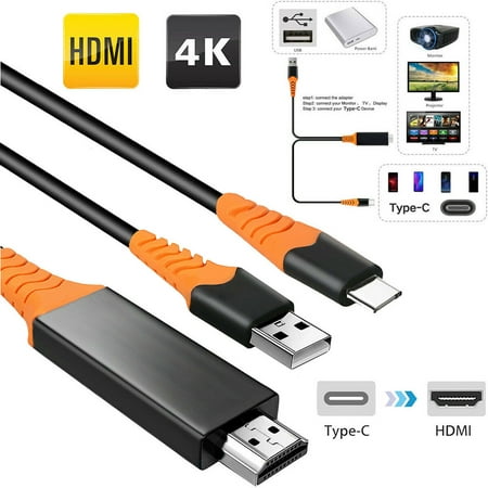 Type C USB-C to AV TV 4K 1080p HDMI HDTV Cable Adapter USB Charger