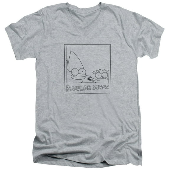Regular Show - Poloroid - Slim Fit V Neck Shirt - Small